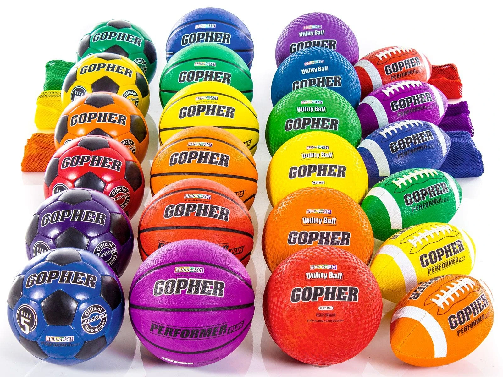 Rainbow Performer Plus Rubber Ball Packs