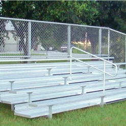 All-Aluminum Bleachers With Chain-Link Guard Rails